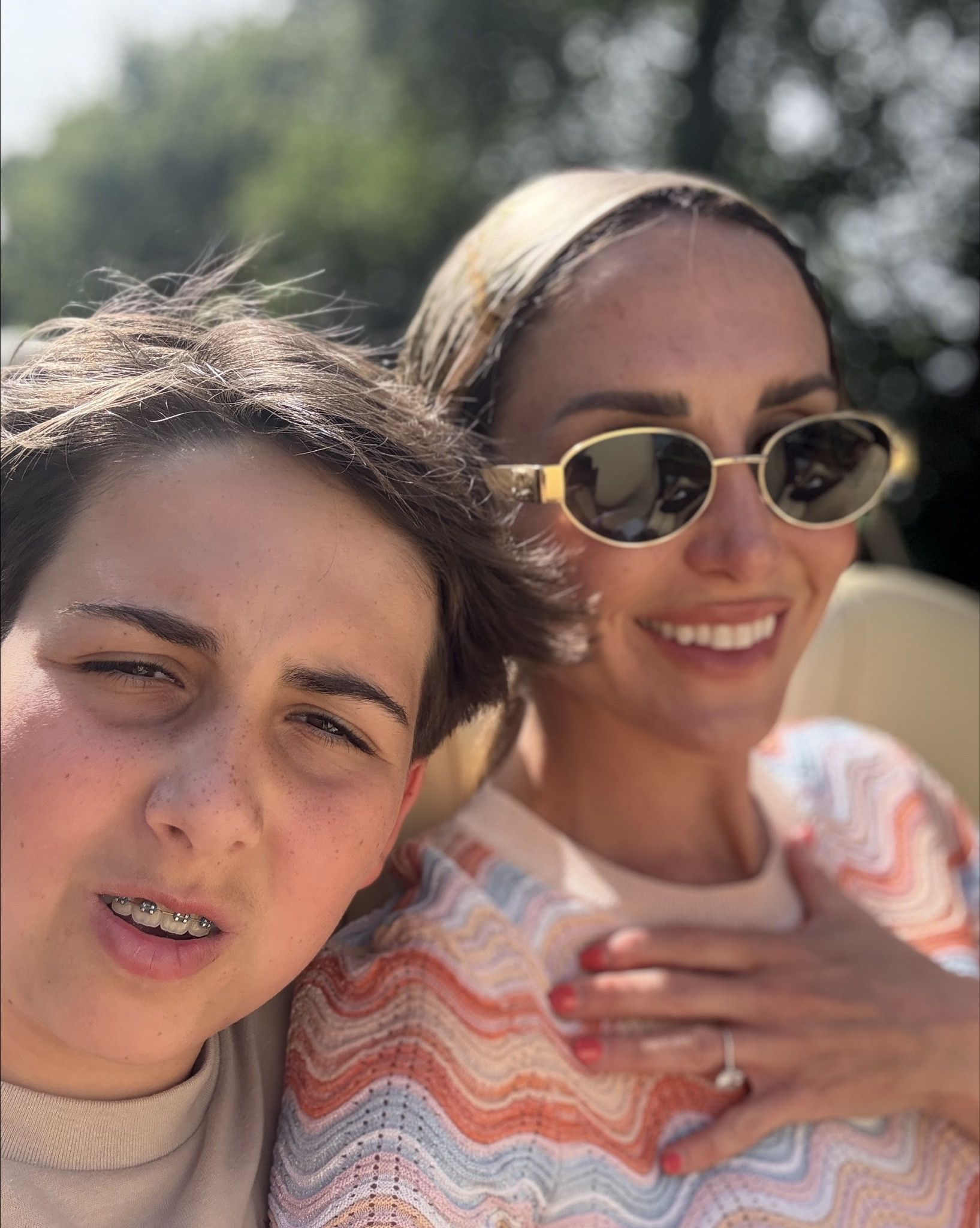 Cruising with Nana in the soft top. Style Tip: Always have a scarf on hand. 
It been a minute since I had been in a convertible, and I was so happy that I had tied this silk scarf to my bag. Perfect blowout protector 

#LTKTravel #LTKFamily #LTKStyleTip