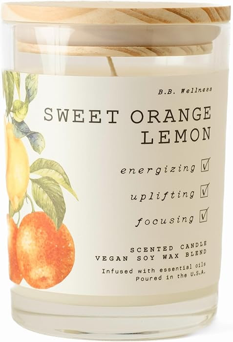 LEOBEN CO – Sweet Orange Lemon Scented Candle – 9oz, B.B. Wellness Collection Design – 50 h... | Amazon (US)