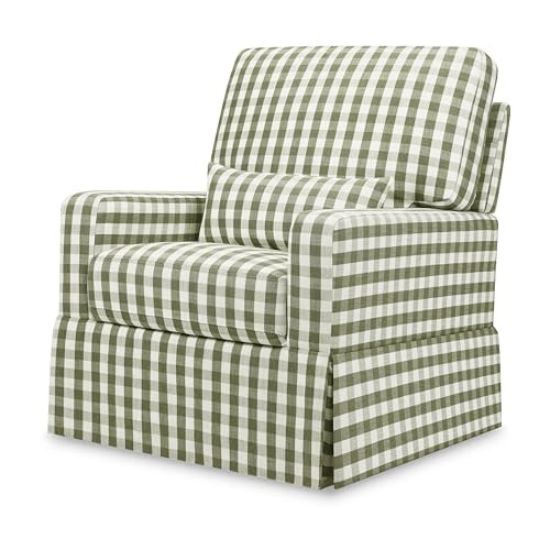 Namesake Crawford Pillowback Comfort Swivel Glider in Green Gingham, Water Repellent & Stain Resistant, Greenguard Gold & CertiPUR-US Certified | Amazon (US)