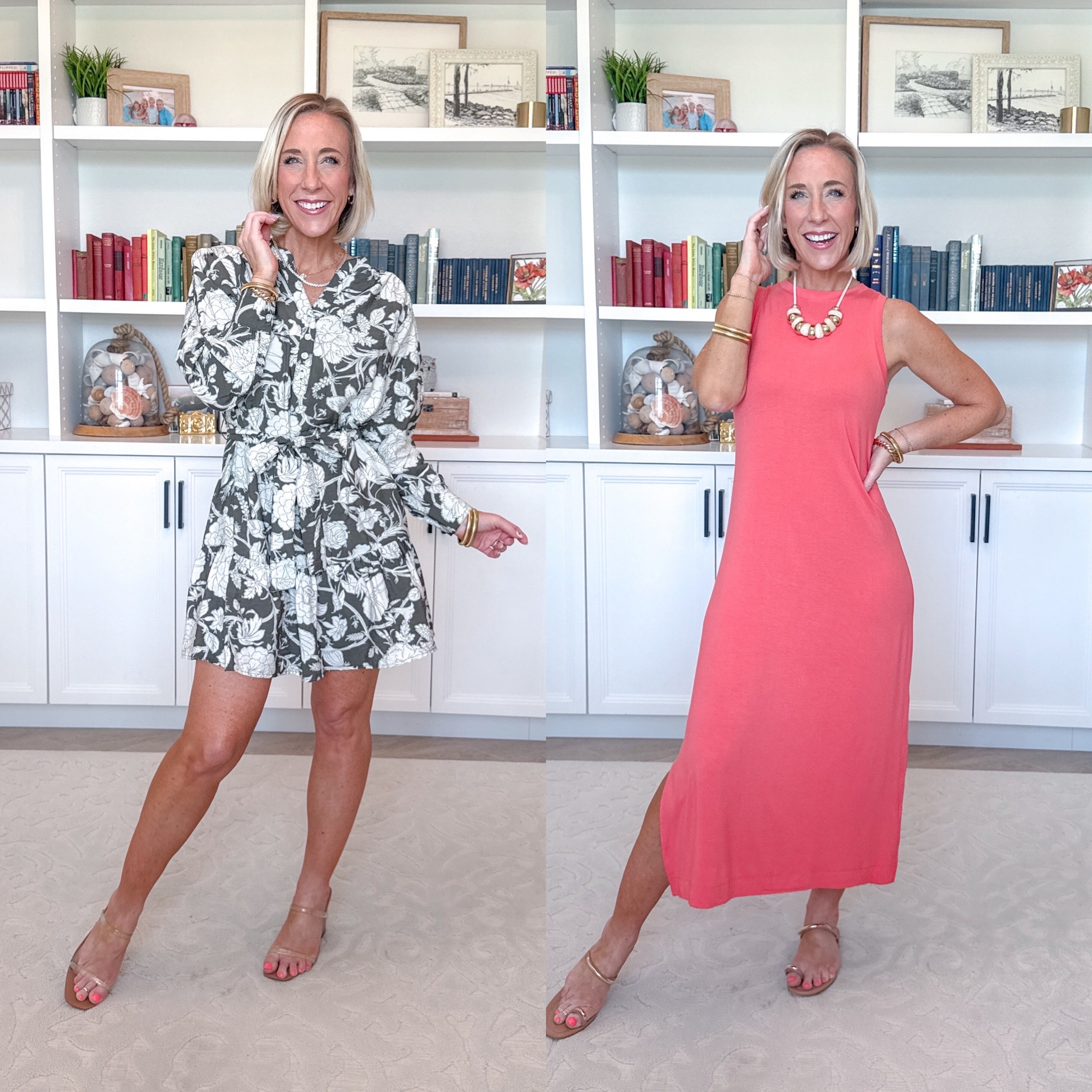 Walmart - 5 dresses under $20: 1. Mini Shirtdress w/ Long Sleeves - size XS. Now on sale $19.98. 4 colors. 2. Sleeveless Midi Column Dress - size XS. $14.98. 4 colors. * Goldtone Cord Cream Swirl Resin Bead Necklace - $9.92. 
 

 

#LTKOver40 #LTKSeasonal