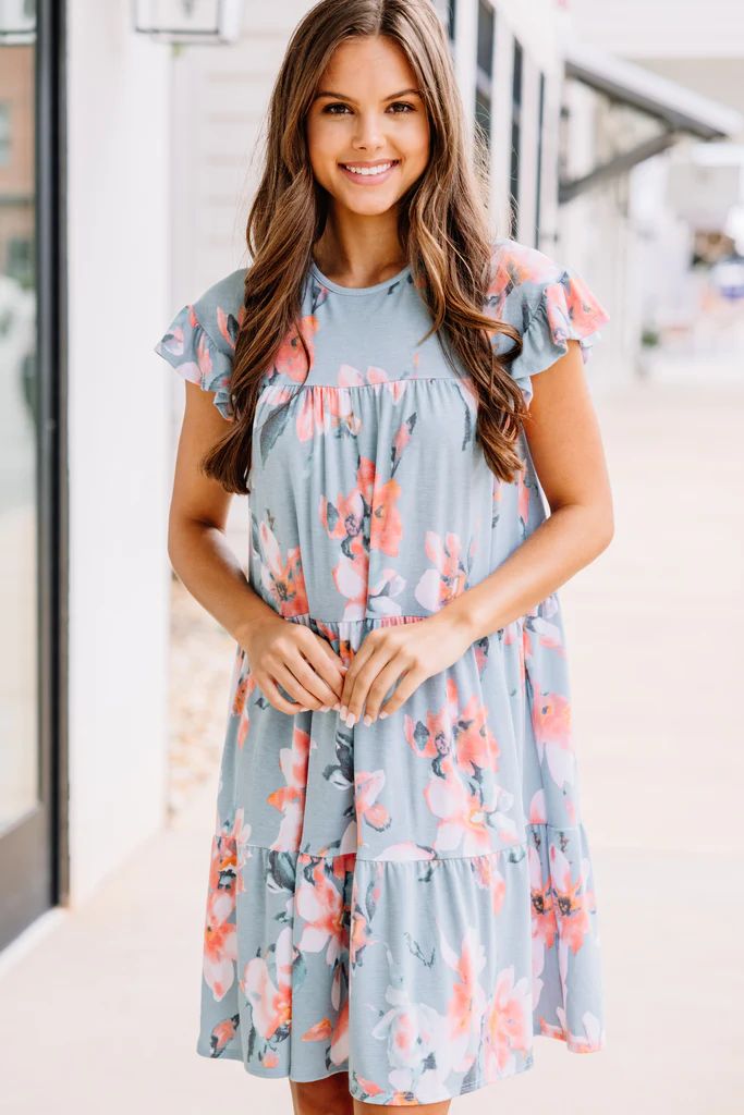 What A Lovely Life Light Blue Babydoll Dress | The Mint Julep Boutique