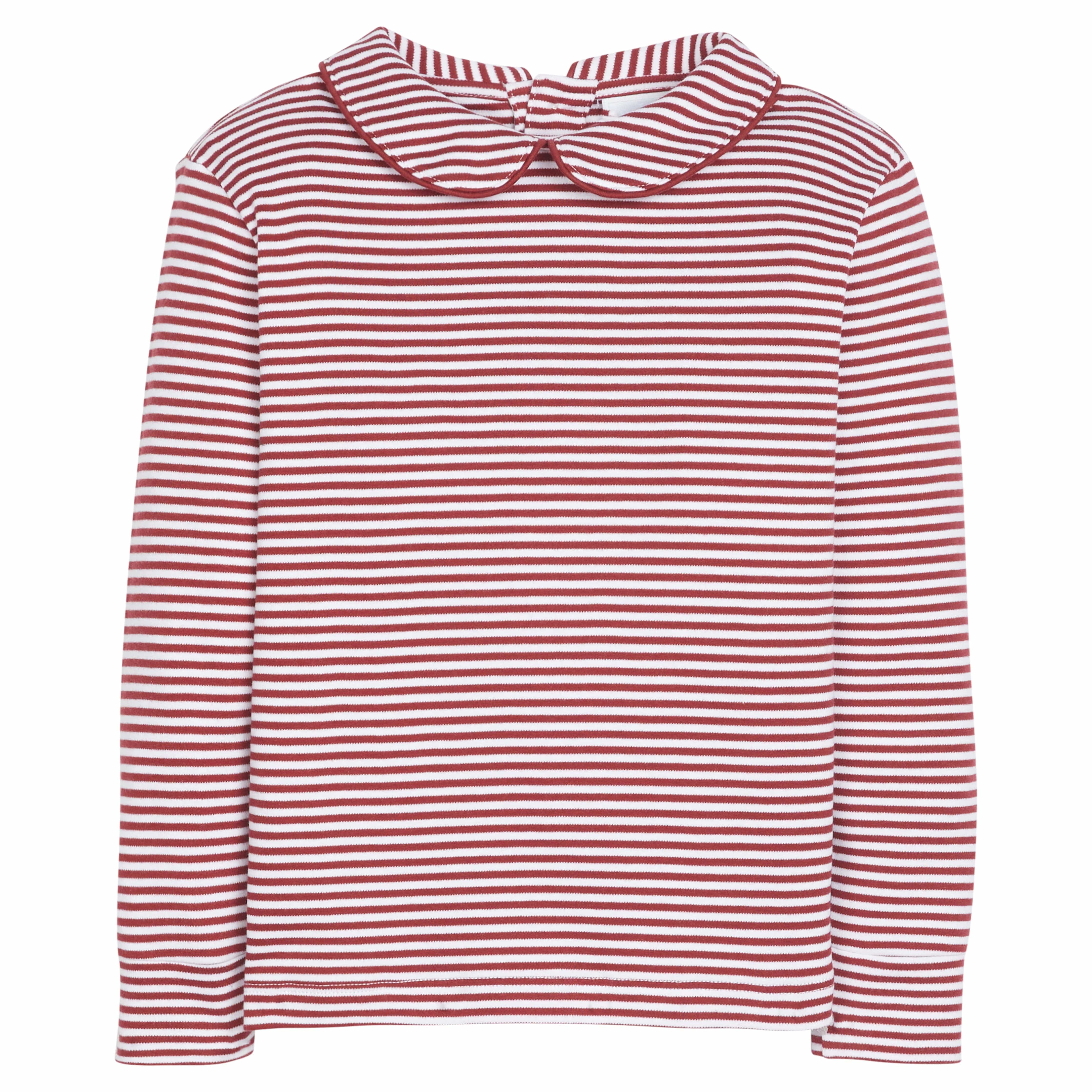 Maroon Striped Peter Pan Shirt - Boy's Clothing | Little English