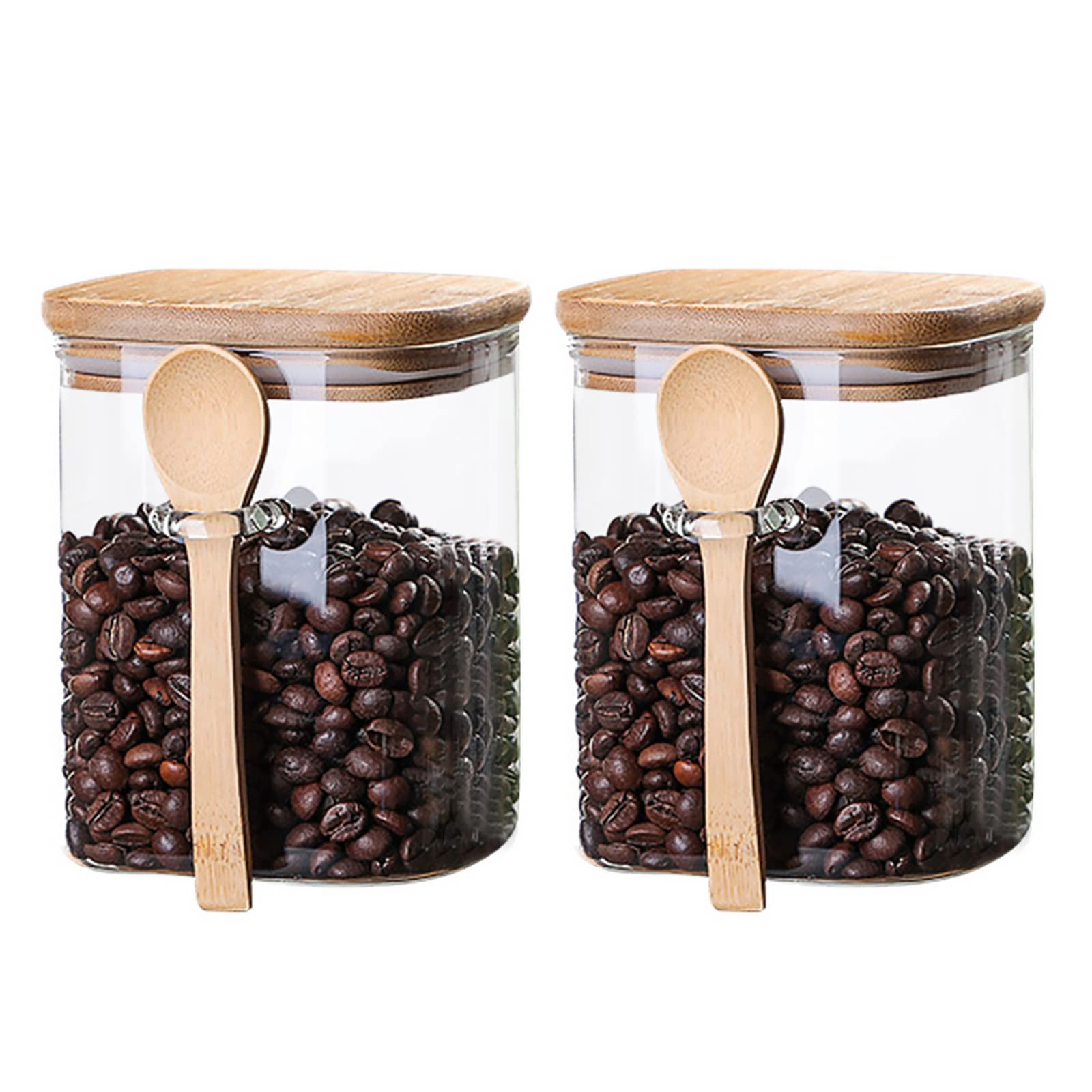 NEPIVEL 2 Pack Glass Jar with Bamboo Lids, 28.5Oz Overnight Oats Containers with Airtight Bamboo ... | Amazon (US)