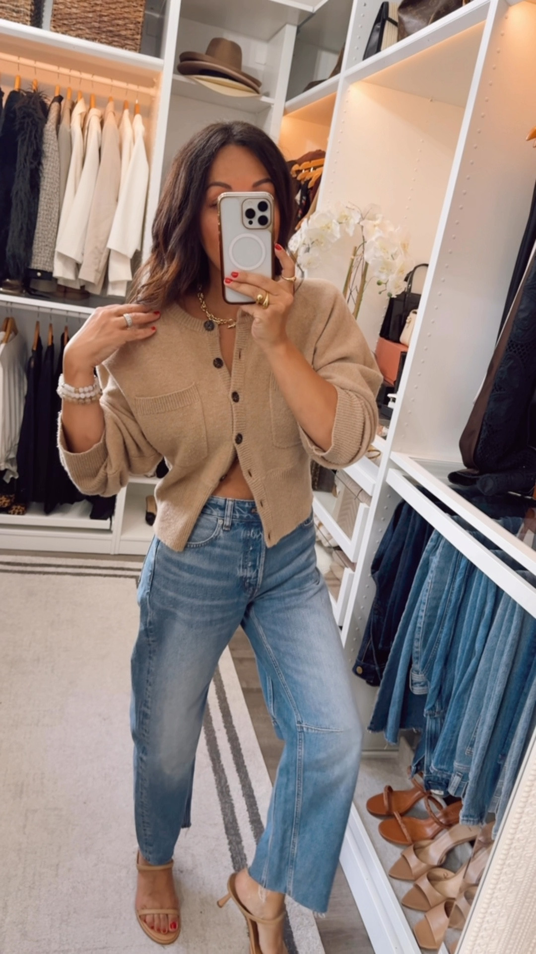 Jeans part of the Nordstrom Sale! I did size down 1
Cashmere cardigan finally on sale 50% off! It does run big, consider sizing down. I’m wearing an xs 

#LTKSaleAlert #LTKOver40