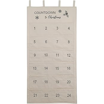 Christmas Advent Calendar, 24 Pockets Xmas Decoration 2023 Portable Practical Hanging Bag for Dra... | Amazon (US)