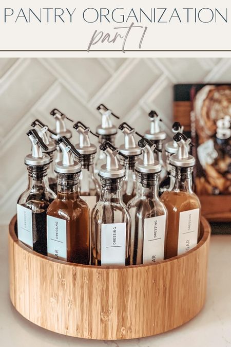 Part 1 of my pantry organization series! These bottle dispensers with labels are perfect for all your oils, vinegars, and sauces! See my Instagram for the before and after! 

#LTKhome #LTKunder50 #LTKsalealert
