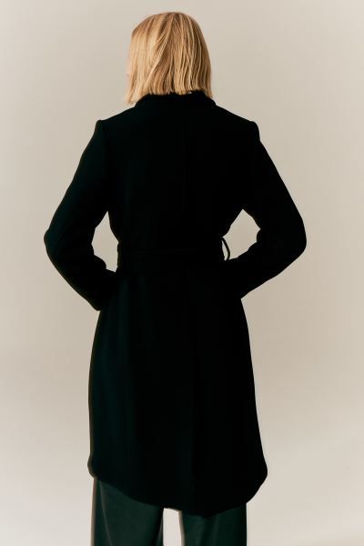 Wool-blend Tie-belt Coat - Black - Ladies | H&M US | H&M (US + CA)