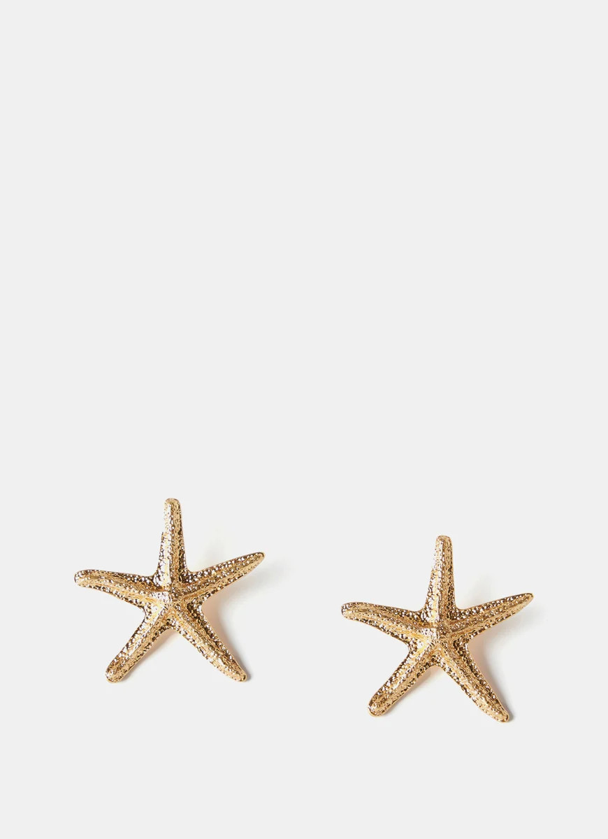 Gold Tone Starfish Statement Earrings | Mint Velvet