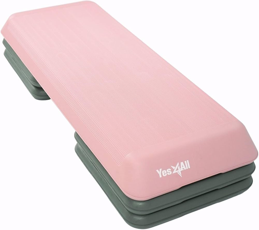 Yes4All Adjustable Workout Aerobic Exercise Step Platform Health Club Size with 4 Adjustable Rise... | Amazon (US)