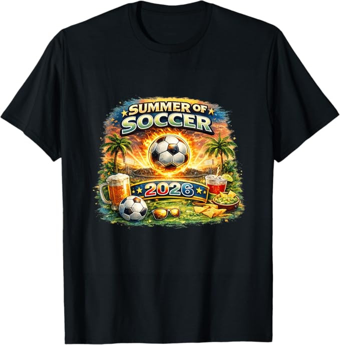 Summer of Soccer 2026 Fan Football Game Day Tropical T-Shirt | Amazon (US)