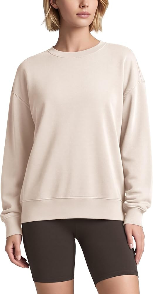 ODODOS Modal Soft Oversized Sweatshirts for Women Crew Neck Long Sleeve Relaxed Pullover Tops | Amazon (US)