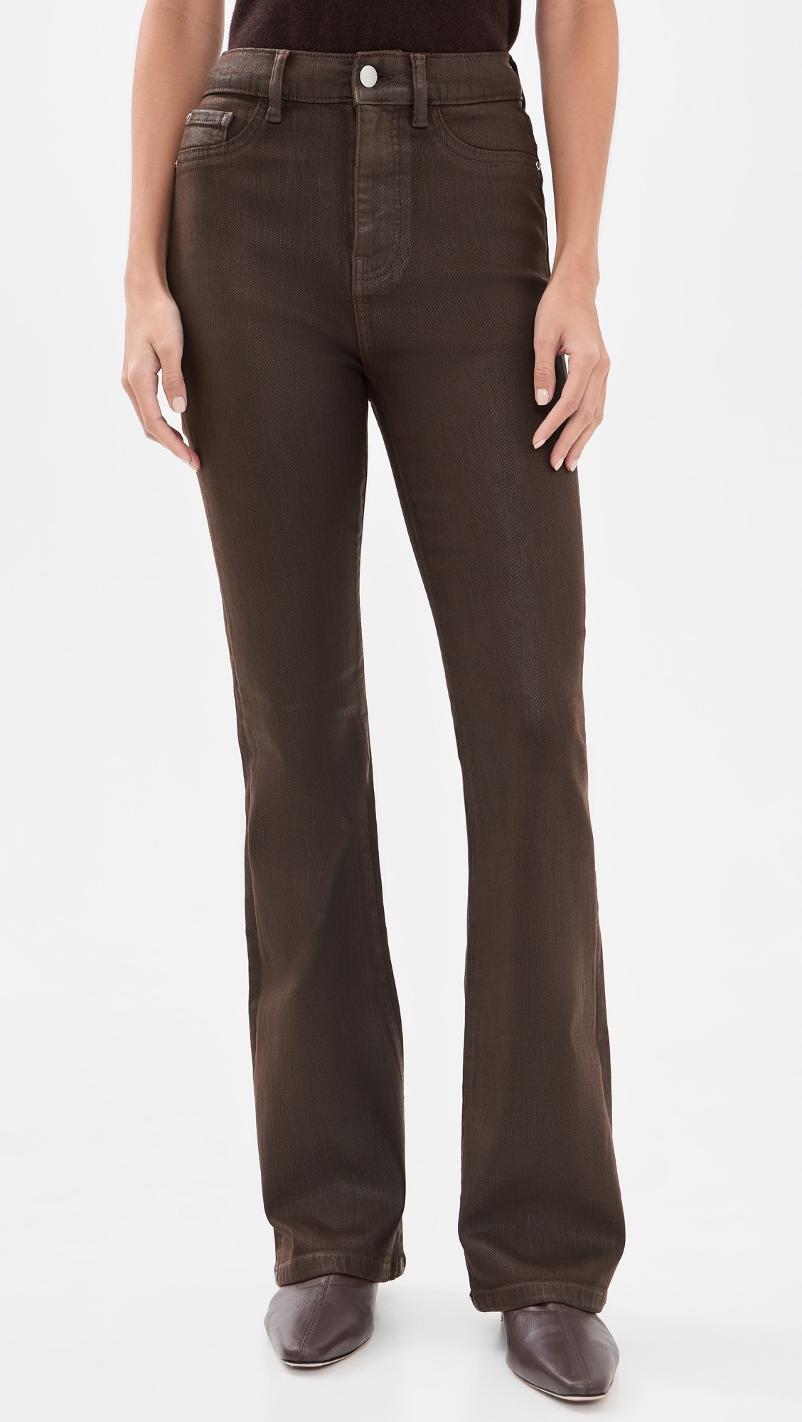 WARP + WEFT The Austin Stretch Coated Bootcut Jeans Coated Dark Roast 29 | Shopbop