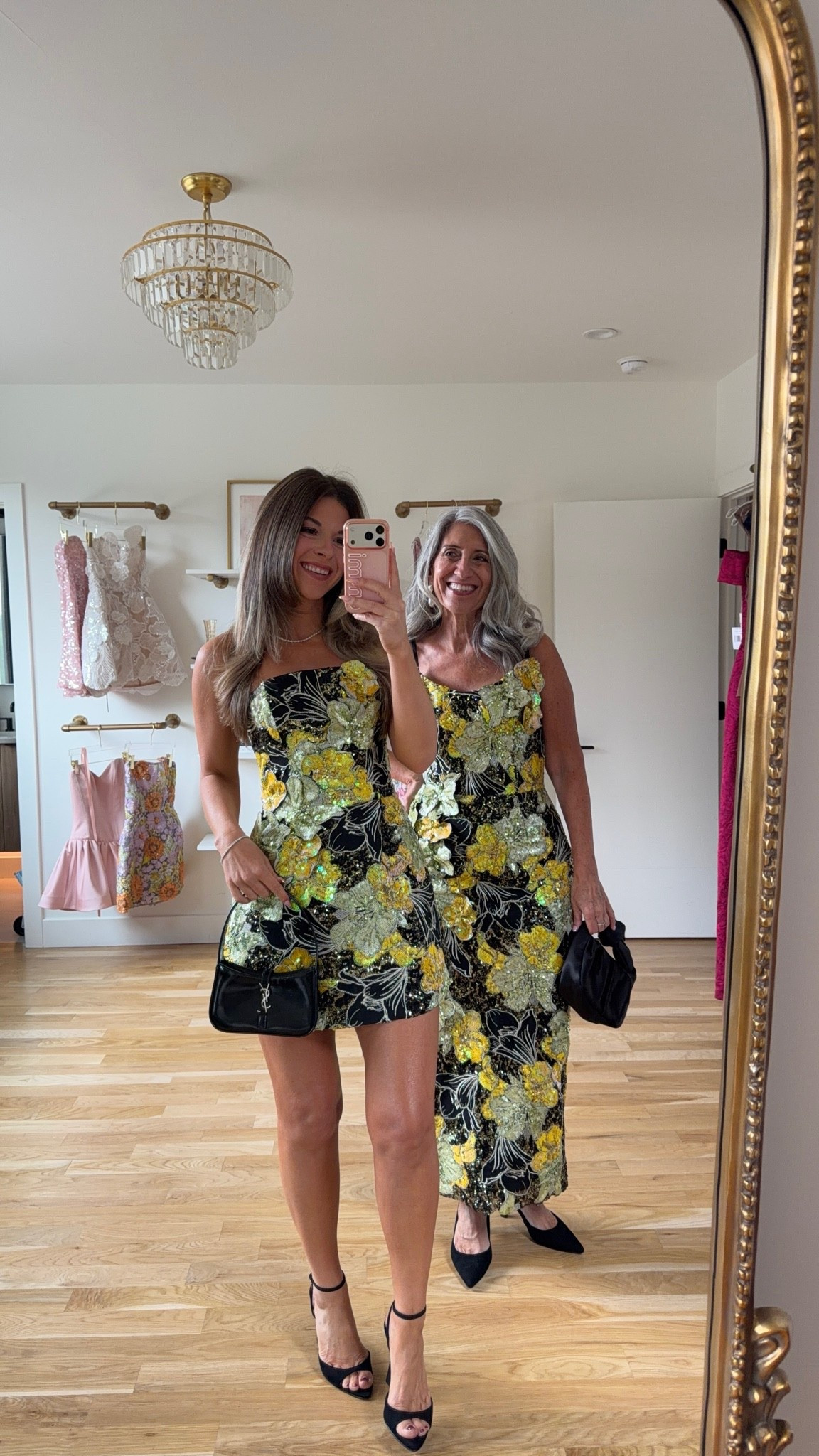 strapless black mini with yellow floral sequin embellishment, sleeveless black maxi with yellow floral sequin embellishment mom and me formal wedding guest and mother of the bride dresses 💍

lulus code: emerson20 (first purchase)

I’m 5’4” and wear a size small/2 

mom is 5’4” and wears a medium/6

fall wedding guest dresses, wedding guest dresses, cocktail dresses, semi-formal dresses, black tie wedding guest dresses, destination wedding guest dresses, garden party dresses, wedding guest outfit ideas, mom & me outfits, mom & me dresses, matching outfits, mother daughter outfits, family photo outfits, wedding guest dresses, mother of the bride, mother of the groom, wedding guest outfit ideas

#LTKSeasonal #LTKootd #LTKgrwm