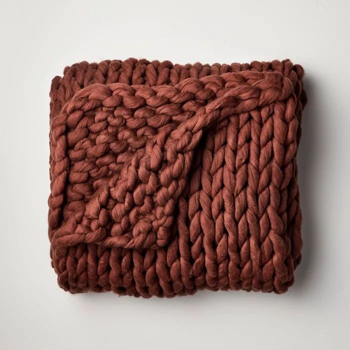 50"x70" Oversized Chunky Hand Knit Decorative Bed Throw - Casaluna™ | Target
