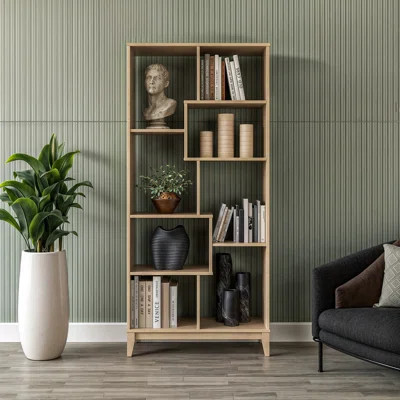 Geometrix Solid Wood Bookcase | Wayfair North America