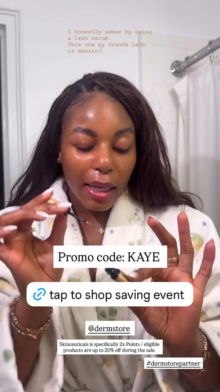 My secret to longer, stronger lashes is the GRANDE lash serum. It’s a must try to add to your evening skincare routine. Also trying the brow serum for fuller and thicker brows. Use my code KAYE to save 20% off your purchase at Dermstore! … For more links to date night outfits, spring outfits 2026, vacation outfits beach, easter basket stuffers, easter dress women, spring dresses, work outfits, st patricks day outfit women, business casual workwear, follow me on LTK! ✨

#LTKgrwm #LTKselfcare #LTKBeauty