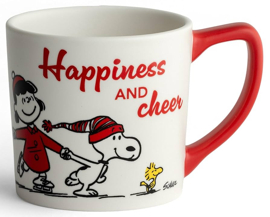 DaySpring - Peanuts - Happiness And Cheer Ceramic Mug, 14oz, Red | Amazon (US)
