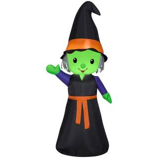 3.5 ft. Tall Halloween Inflatable Airblown-Cute Witch-SM | The Home Depot