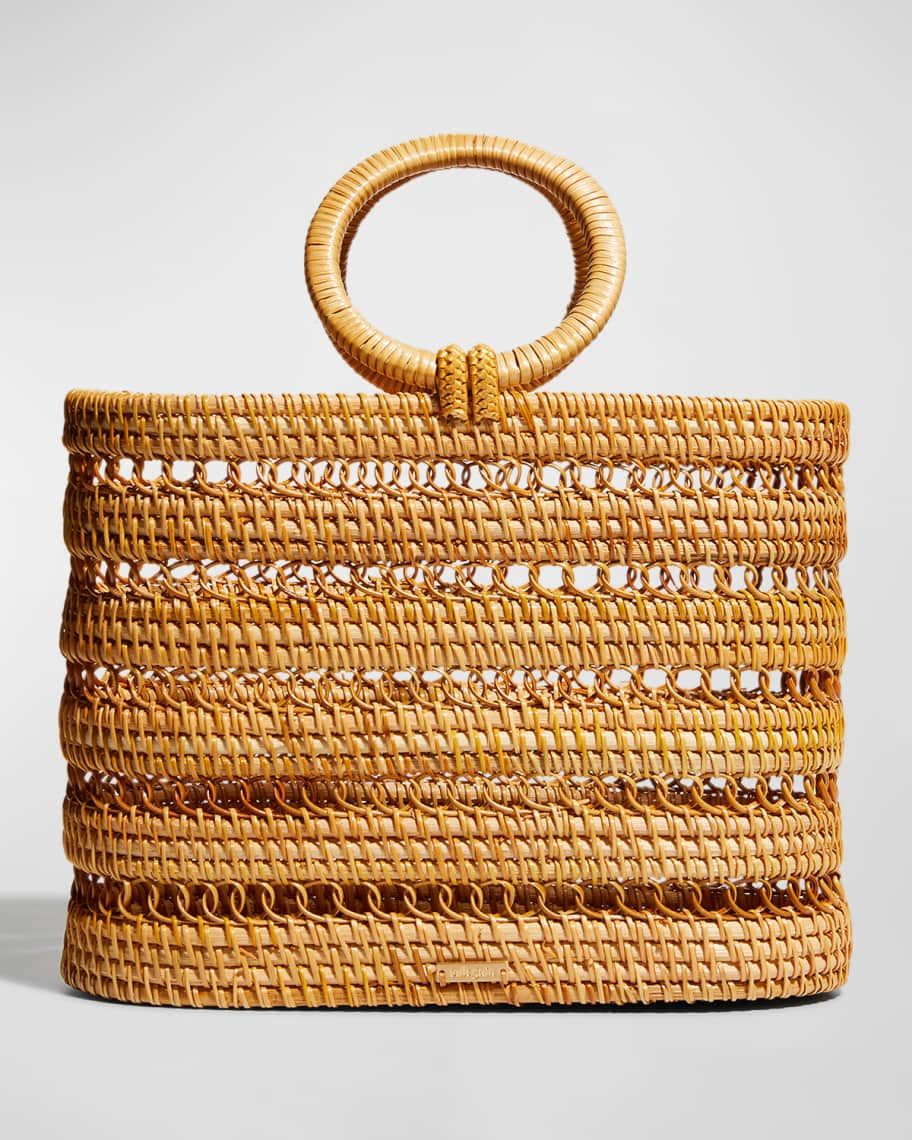 Coco Basket Rattan Top-Handle Bag | Neiman Marcus