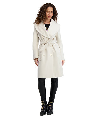 Women's Double-Breasted Belted Coat | Macy's
