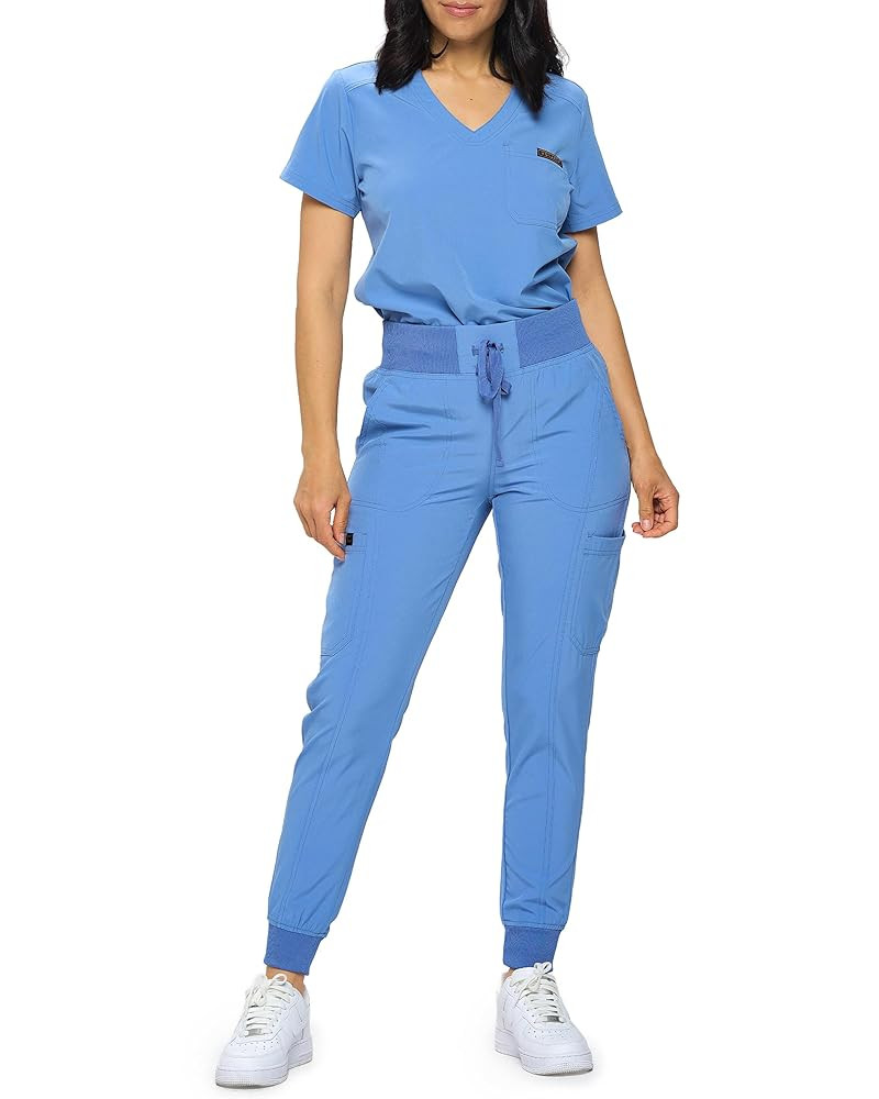 Monarch Uniforms Slim Fit Stretchy Scrubs Women's Jogger Scrub Set Slim Jogger Scrubs with Tuck-I... | Amazon (US)