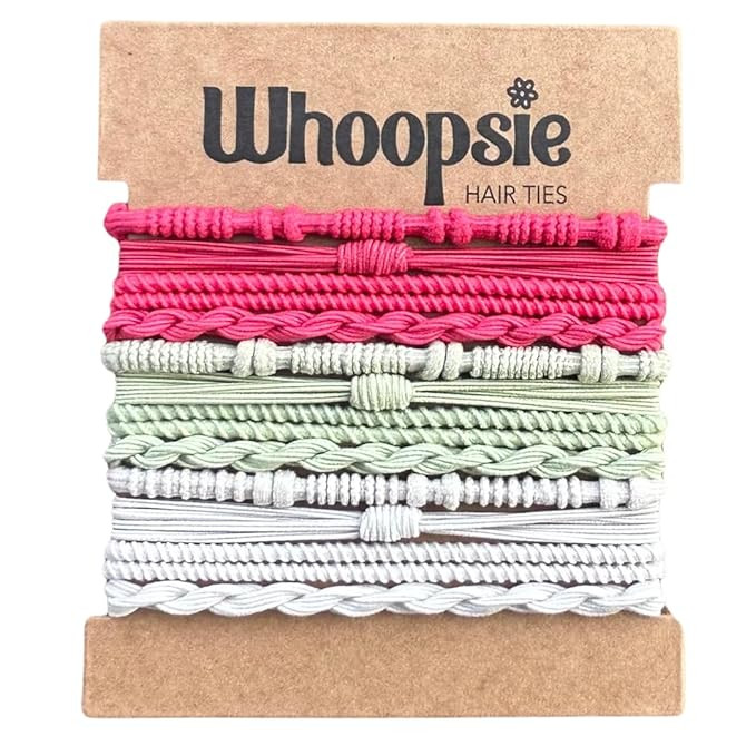 Whoopsie Hot Pink, Mint Green, Ivory Hair Tie Bracelets, Hair Ties with Purpose, Elastic Hair Tie... | Amazon (US)