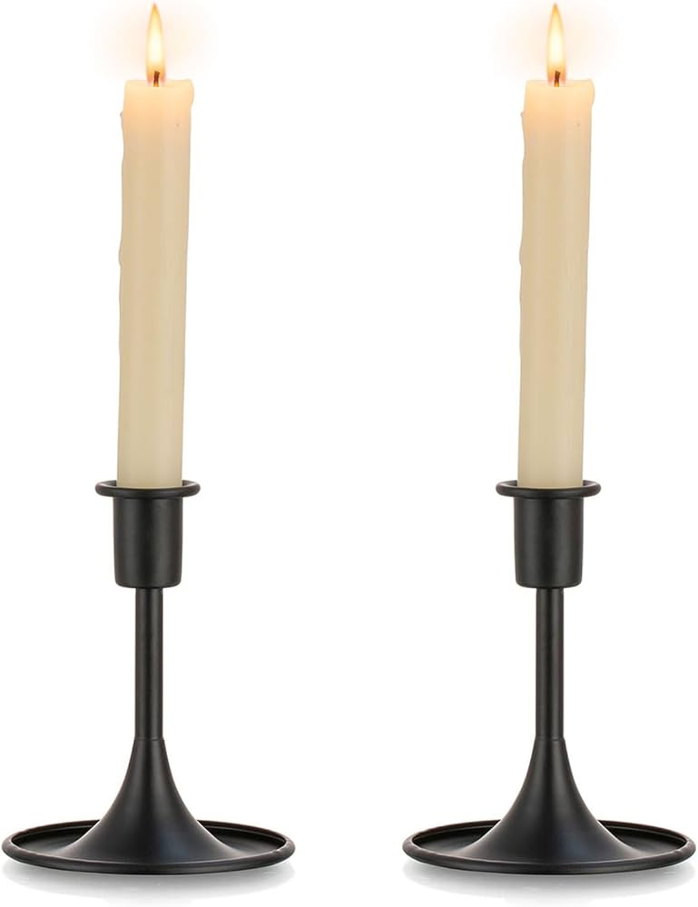 Black Candlestick Candle Holders for Taper: Romadedi Candle Stick Holder Vintage Table Centerpiec... | Amazon (US)
