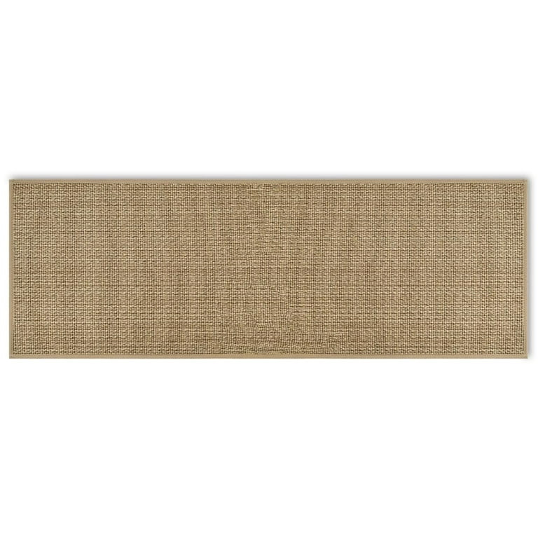 Sm:)e Chenille Rug Woven Door Mat Rubber Backed 17x29 Inch, Buff Beige, Soft Durable Burlap Washa... | Walmart (US)