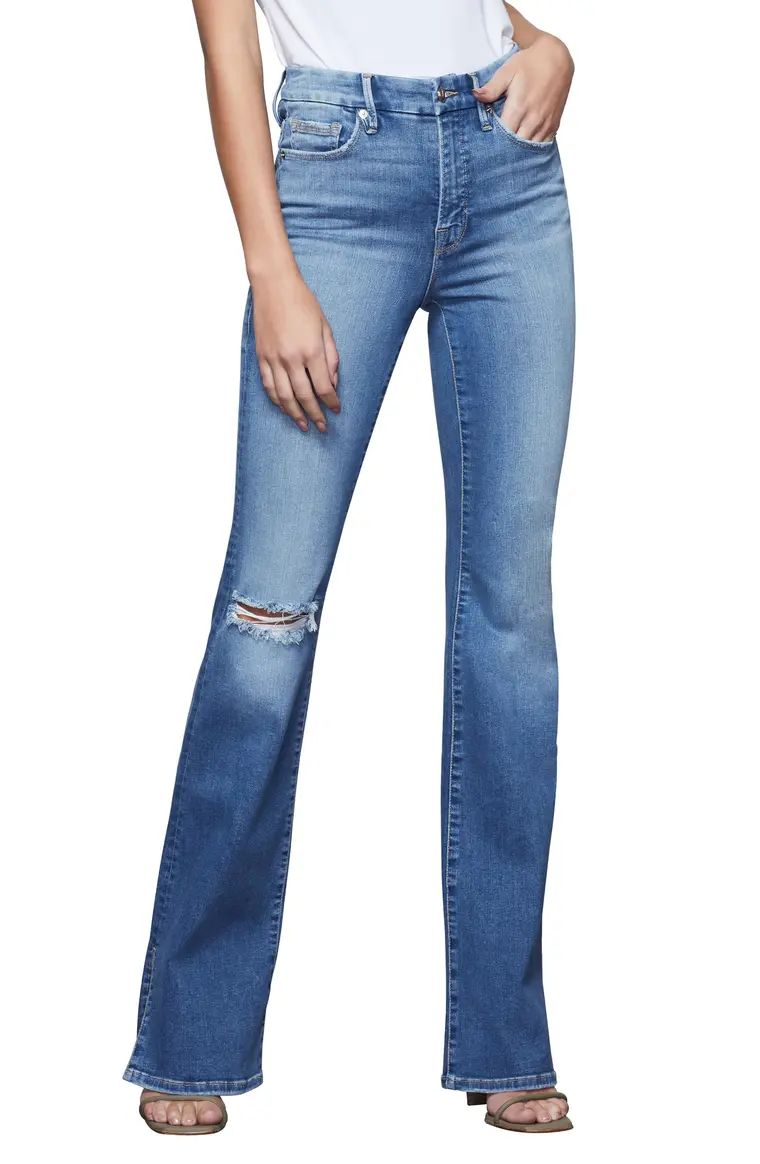 Good Flare Ripped Split Hem Flare Jeans | Nordstrom