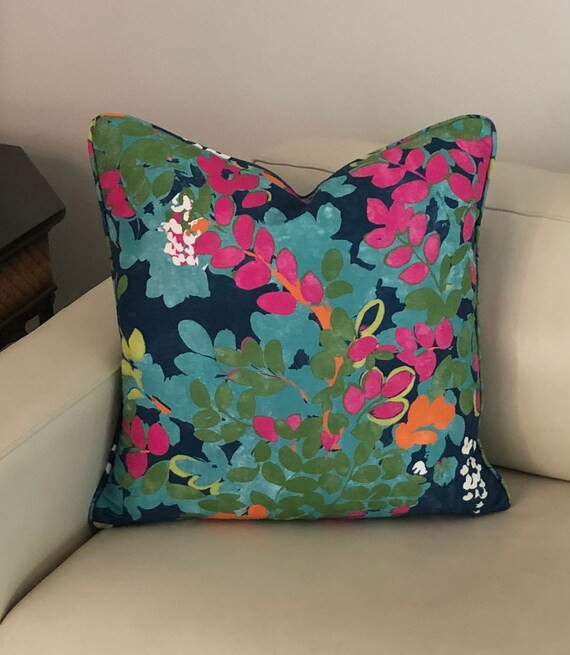 Read the full title
    NEW Thibaut Central Park in Navy and Pink (on Both Sides) Designer Pillow... | Etsy (US)