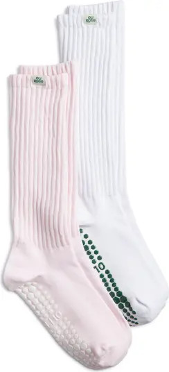 Oli Rose Assorted 2-Pack Cotton Blend Gripper Crew Socks | Nordstrom | Nordstrom