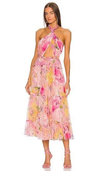 ROCOCO SAND Midi Dress in Pink. - size S | Revolve Clothing (Global)