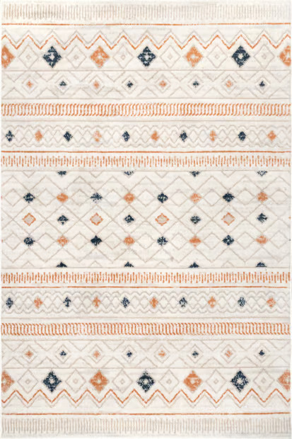 Beige Geometric Diamond 5' x 8' Area Rug | Rugs USA
