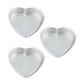 Heart Shaped Aluminum Cake Pan 3-Piece Set Food-Grade Core Bakeware for Cake Shop Party Wedding Birthday | The Home Depot