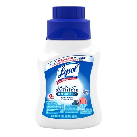 Lysol Laundry Sanitizer Additive, Sanitizing Liquid for Clothes and Linens, Crisp Linen, 21 oz | Walmart (US)