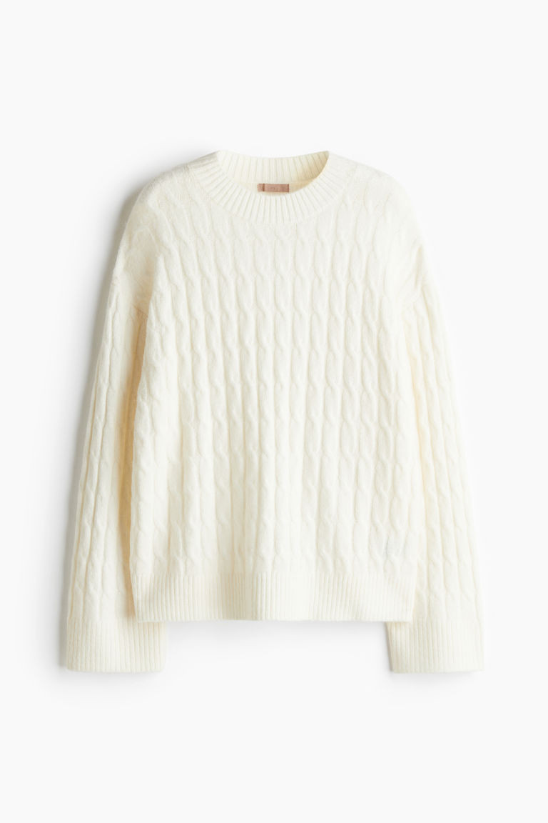 H & M - Cable-Knit Sweater - White | H&M (US + CA)