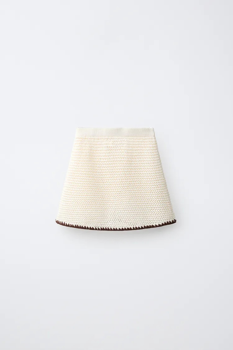 CONTRAST HEM KNIT SKIRT | Zara US