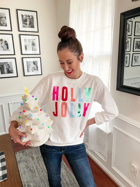 Holly jolly sweatshirt - on sale 50% off! 

Christmas sweatshirt // graphic sweatshirt for Christmas // festive sweatshirt 

#LTKsalealert #LTKSeasonal #LTKHoliday