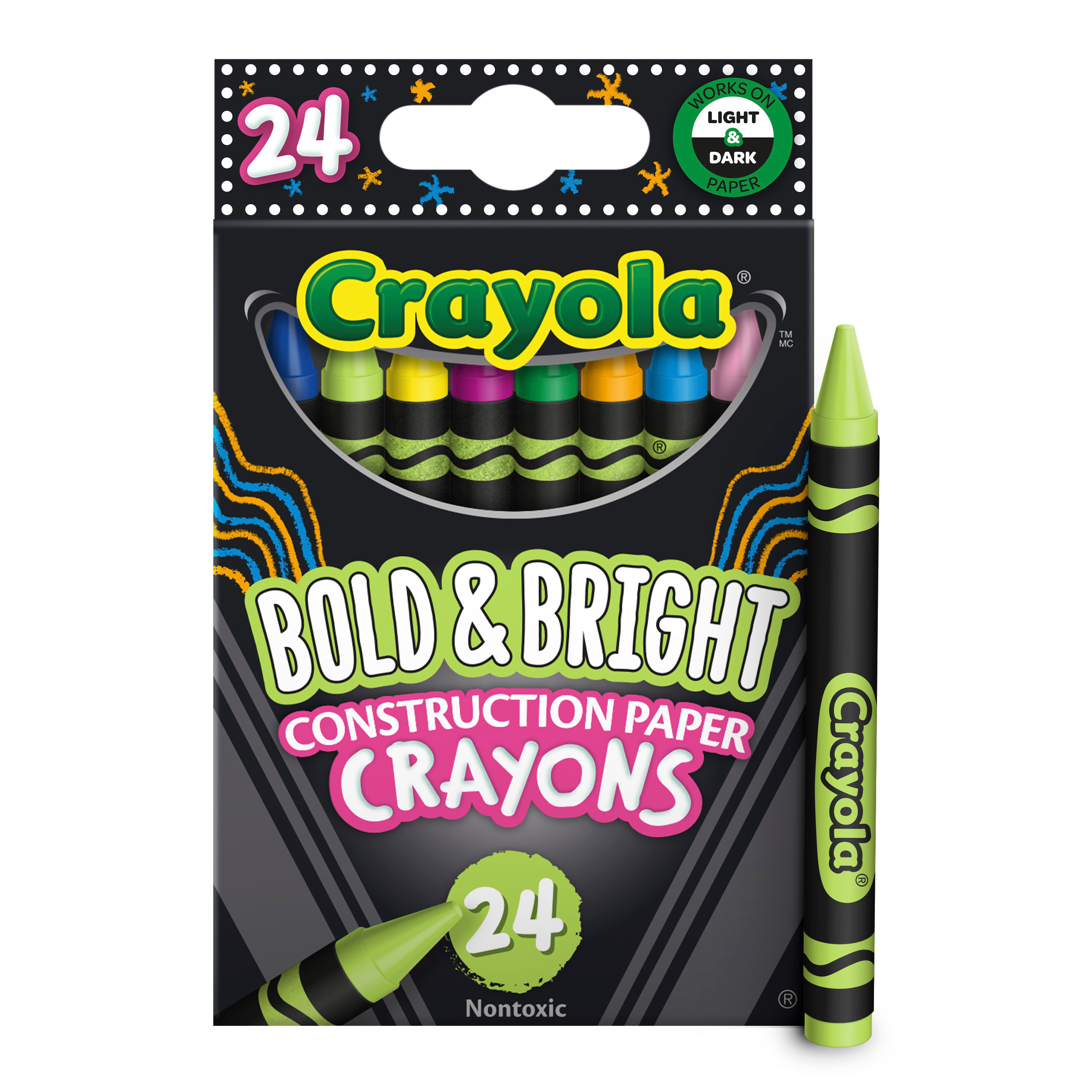 Crayola Construction Paper Crayons, School & Art Supplies, 24 Count, Assorted Colors - Walmart.co... | Walmart (US)