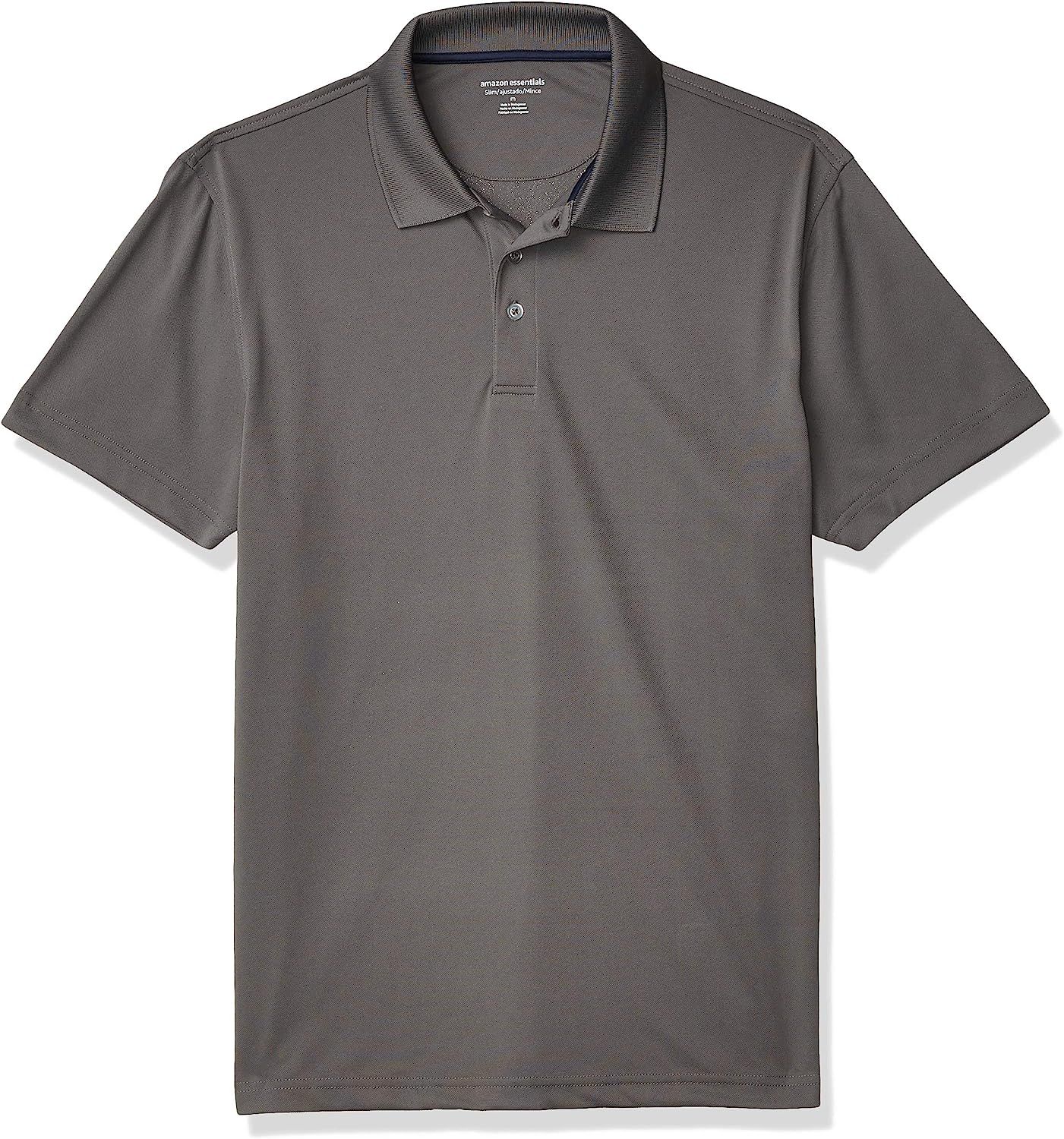 Amazon Essentials Men's Slim-fit Quick-Dry Stripe Golf Polo Shirt | Amazon (US)