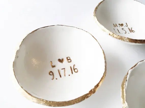Ring Dish / Jewelry Dish / Date and Initials / Wedding Gift / | Etsy | Etsy (US)