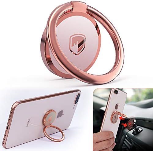 Phone Ring Holder Finger Kickstand - FITFORT 360° Rotation Metal Ring Grip for Magnetic Car Moun... | Amazon (US)