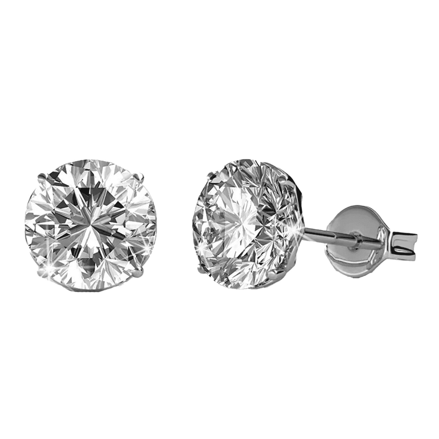Cate & Chloe Mallory 18k White Gold Plated Stud Earrings with Swarovski Crystals Gift for Women | Walmart (US)