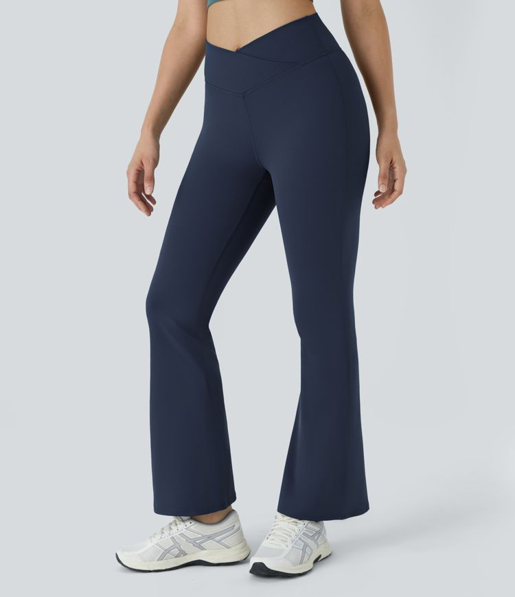 Women’s High Waisted Crossover Flare Yoga Leggings - Halara | HALARA