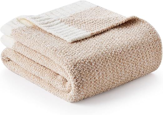 Snuggle Sac Heather Beige Throw Blankets Luxurious Microfiber Fabric, Reversible Super Soft Throw... | Amazon (US)