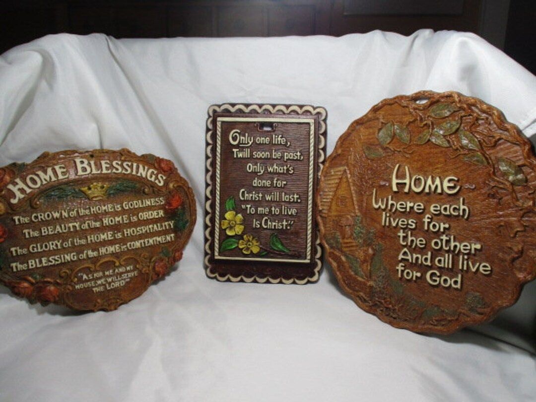 Three MULTI PRODUCTS INC. Faux Wood Religious Plaques With - Etsy | Etsy (US)