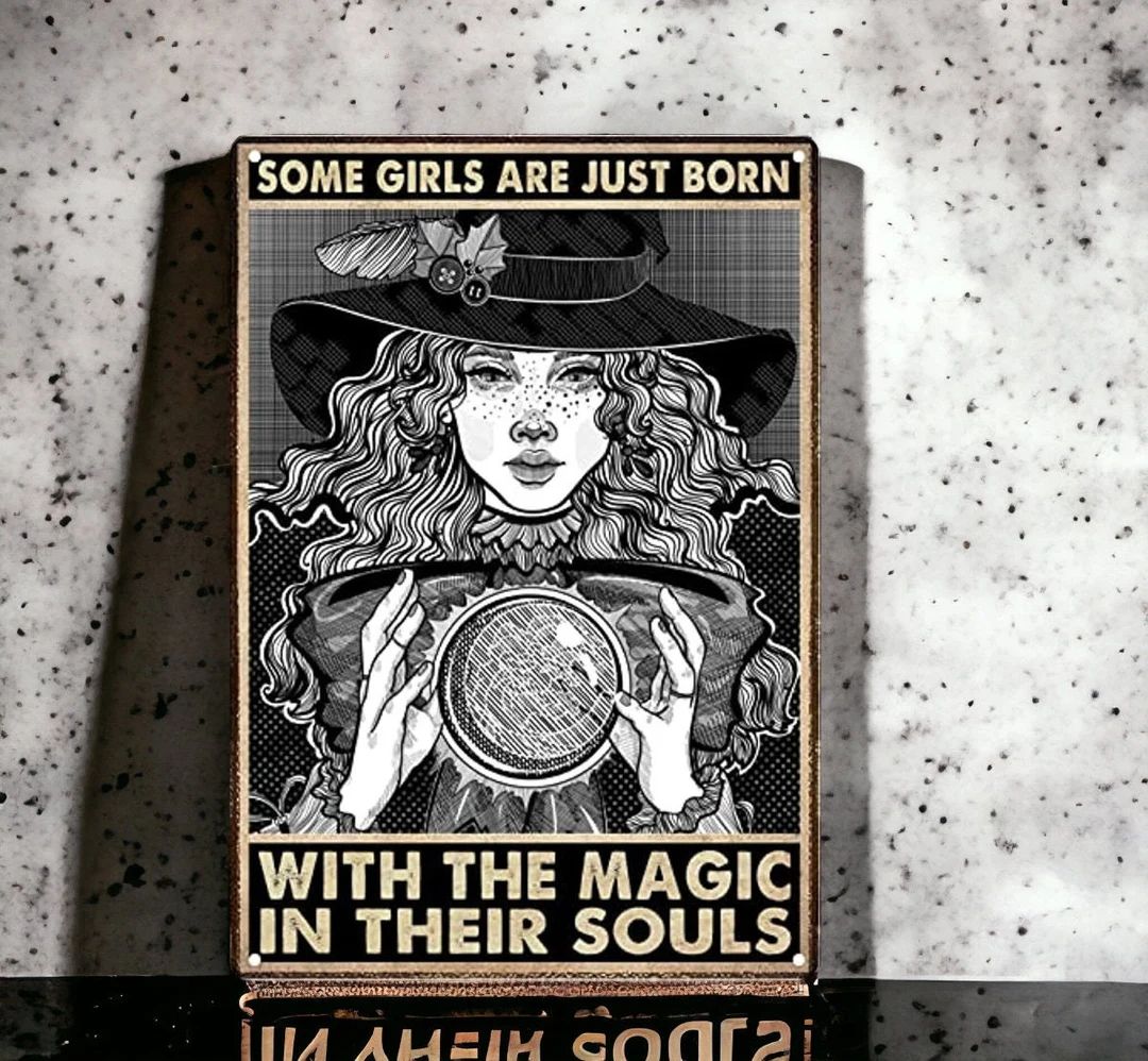 Halloween Metal Sign Some Girls Born With Magic in Their - Etsy Slovakia | Etsy (EU)
