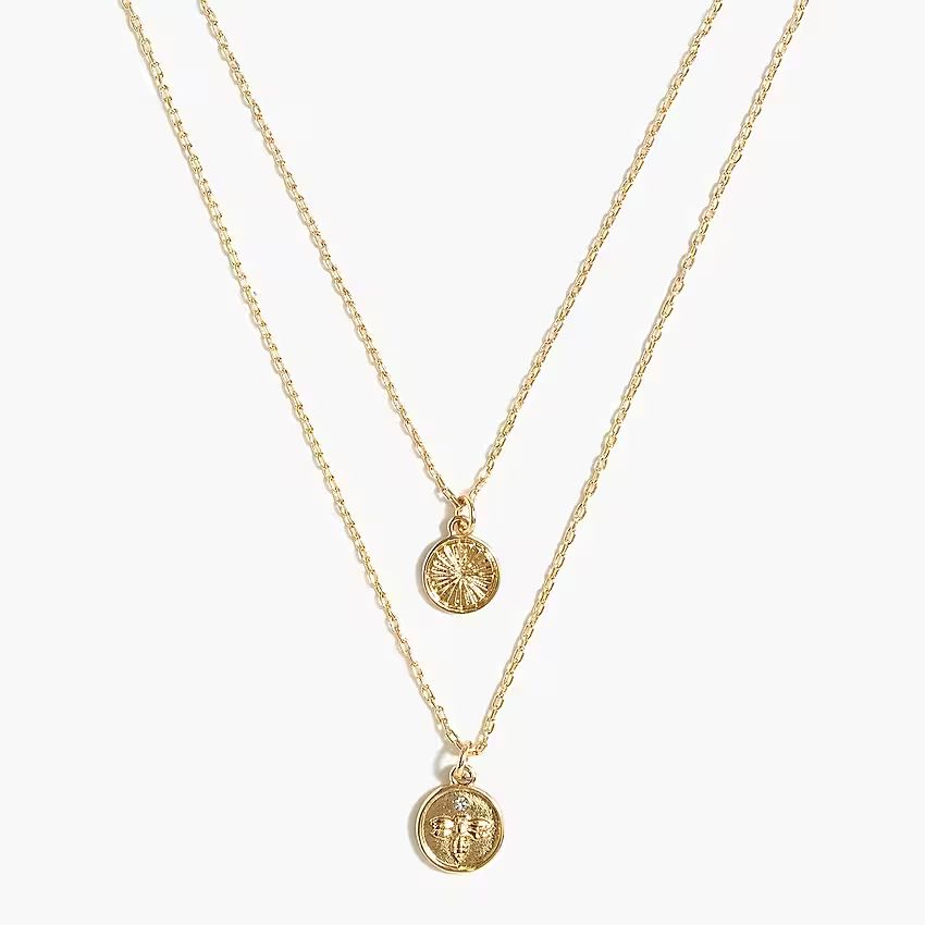 Stamped coin two-layer necklace | J.Crew Factory