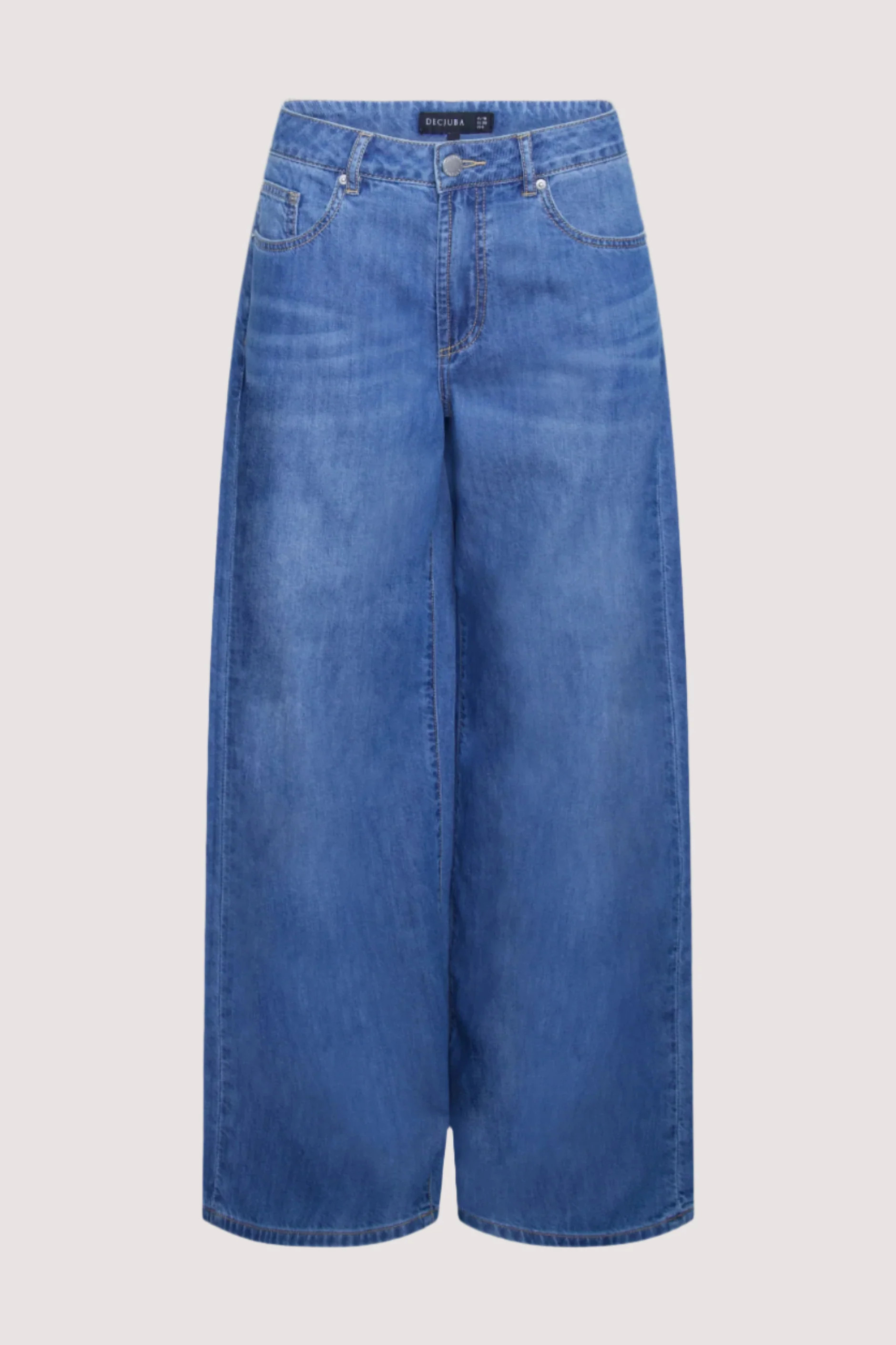 Jenna Mid Rise Palazzo Jeans - Cove Blue | DECJUBA