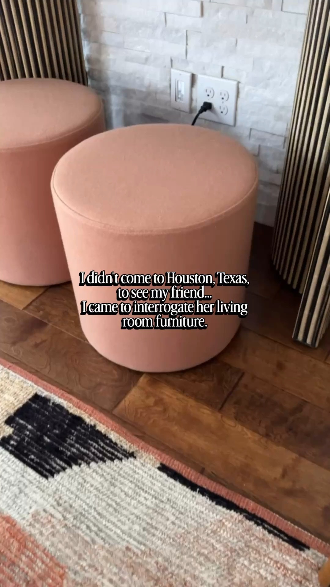 Round pink ottomans. Yes, please! Shown is vesper blush color as well as a few other options I found.

#LTKHome #LTKdayinmylife #LTKvlog